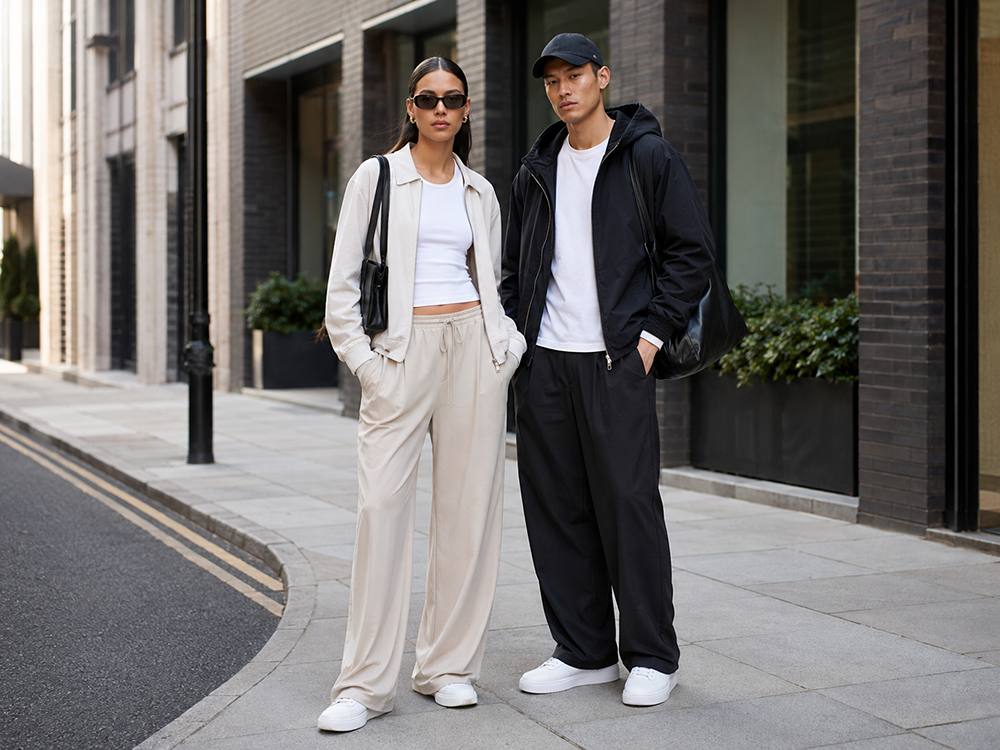 10 تا از ترند های لباس ۲۰۲۶ دخترانه تابستانی در ایران و جهان 22 urban street fashion on a sidewalk