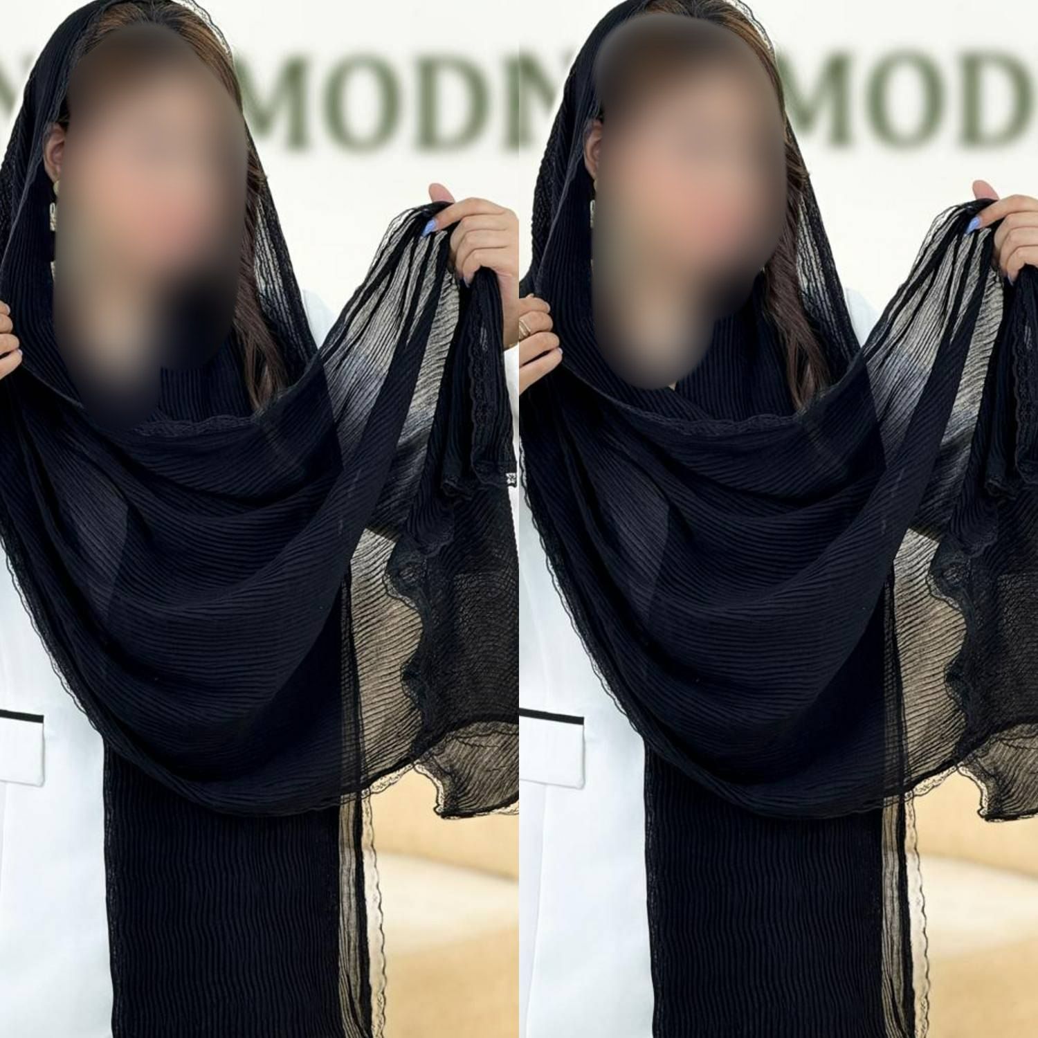 شال پلیسه لبه توری کیفیت اصلی مدرن و متفاوت